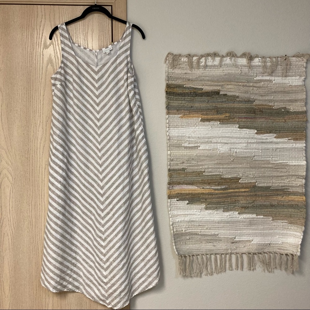 J Jill pure 100% linen comfy striped loose dress